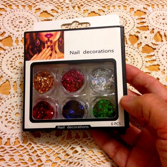 Nail Glitter, six color set, new item - Picture 1 of 6